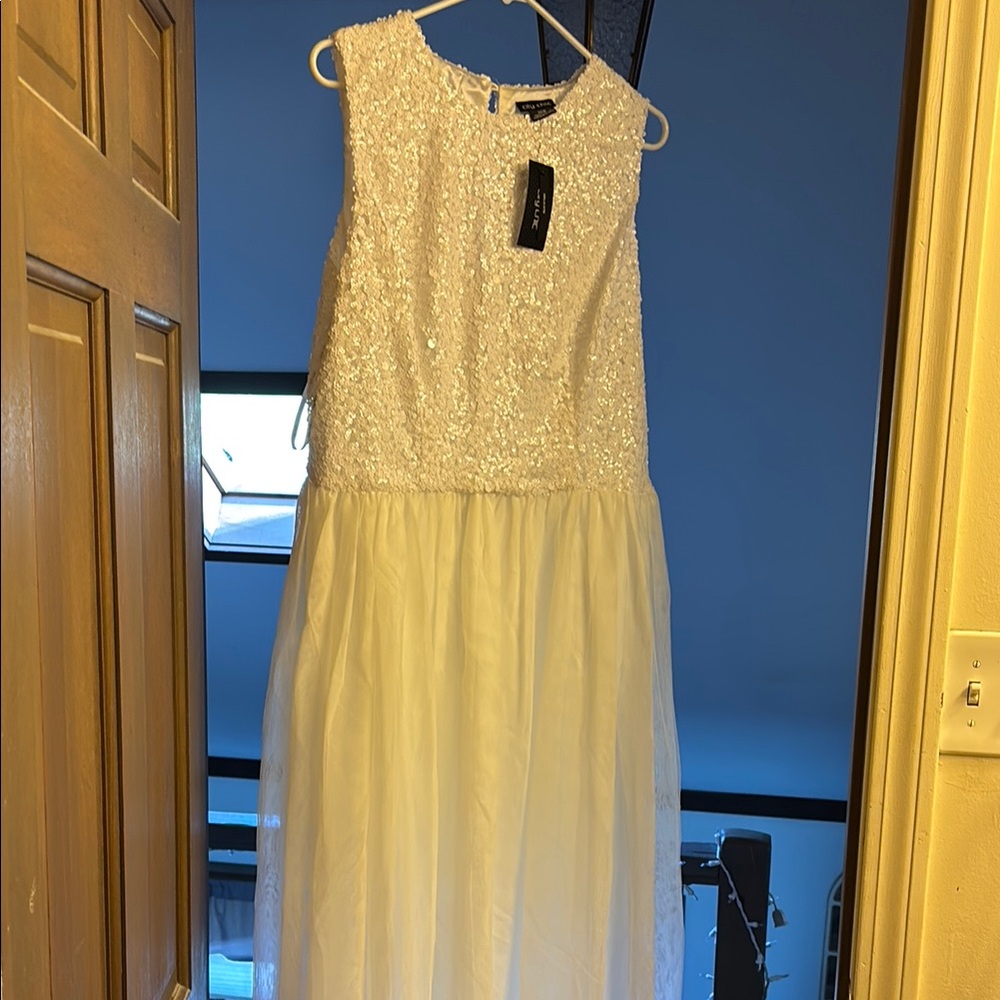 City Chic White High Low Dress